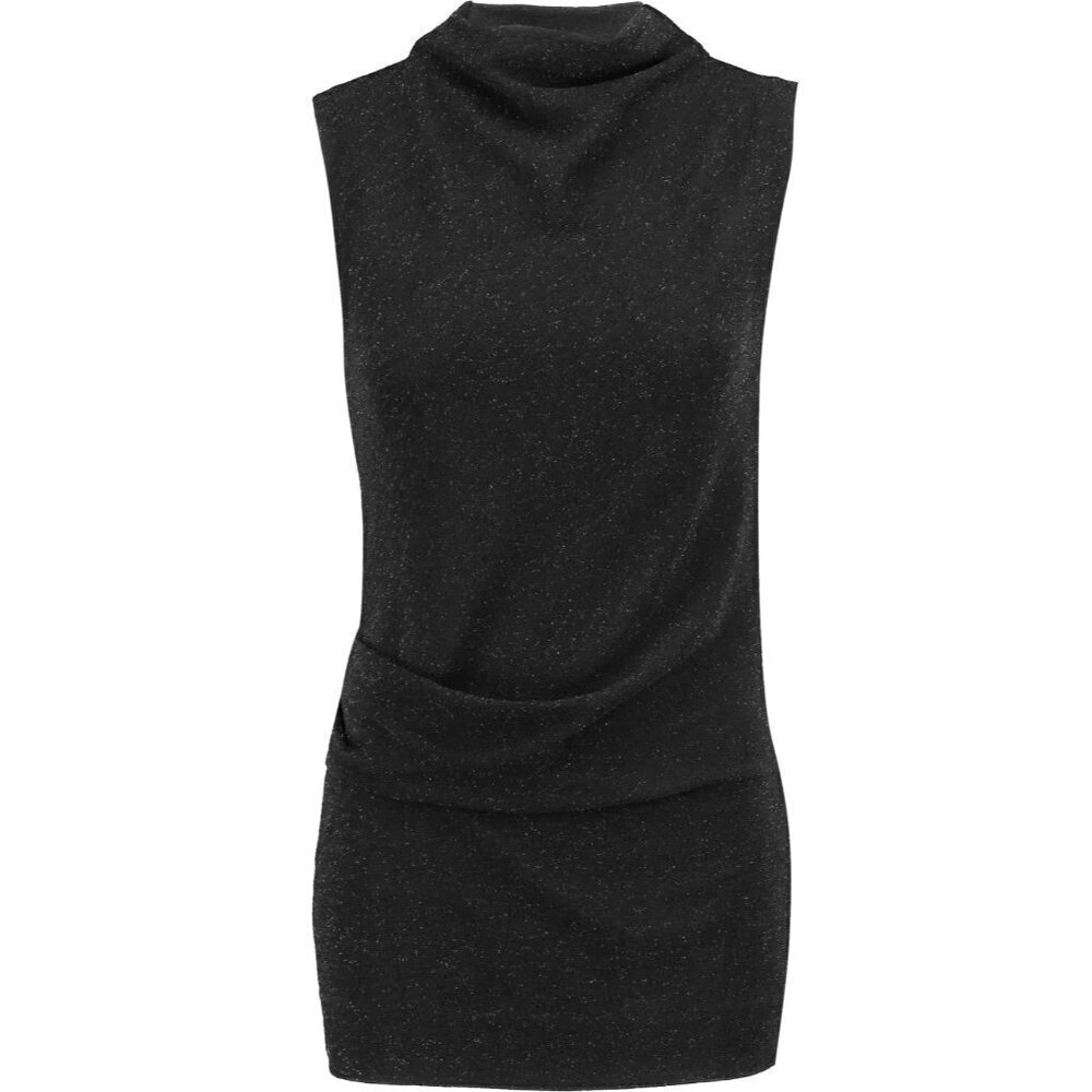 By Malene Birger Sweater Women Small Black Metallic Knit Mock Neck Hinnon Top